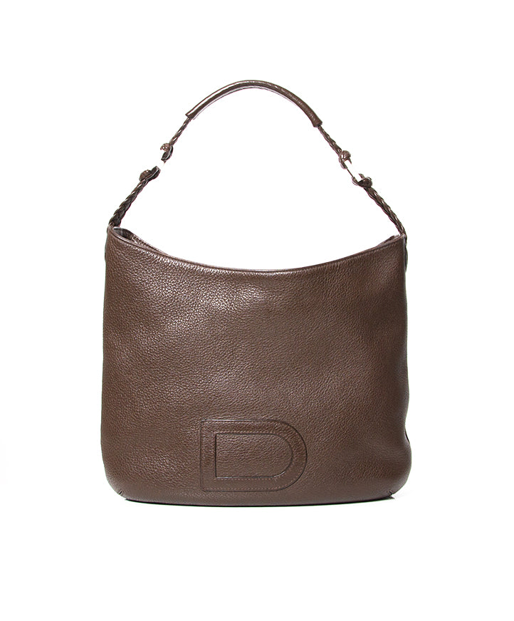 buy safe online second hand designer vintage Delvaux chocolate brown louise bag at the best price