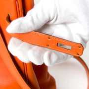 acheter enligne seconde main Hermes Orange Kelly 32 GHW avec centure pour le meilleur prix 100% authentic occasion