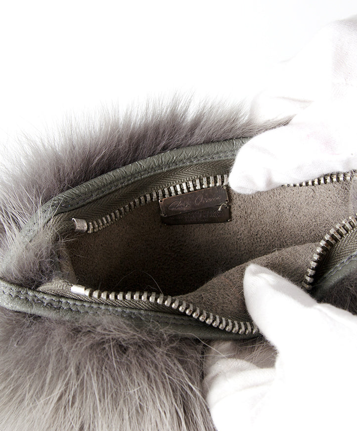Rick Owens Fox Fur Shoulder Bag authentic secondhand safe online shopping webshop Belgium Antwerp LabelLOV fashion style high end labels luxury brands designer