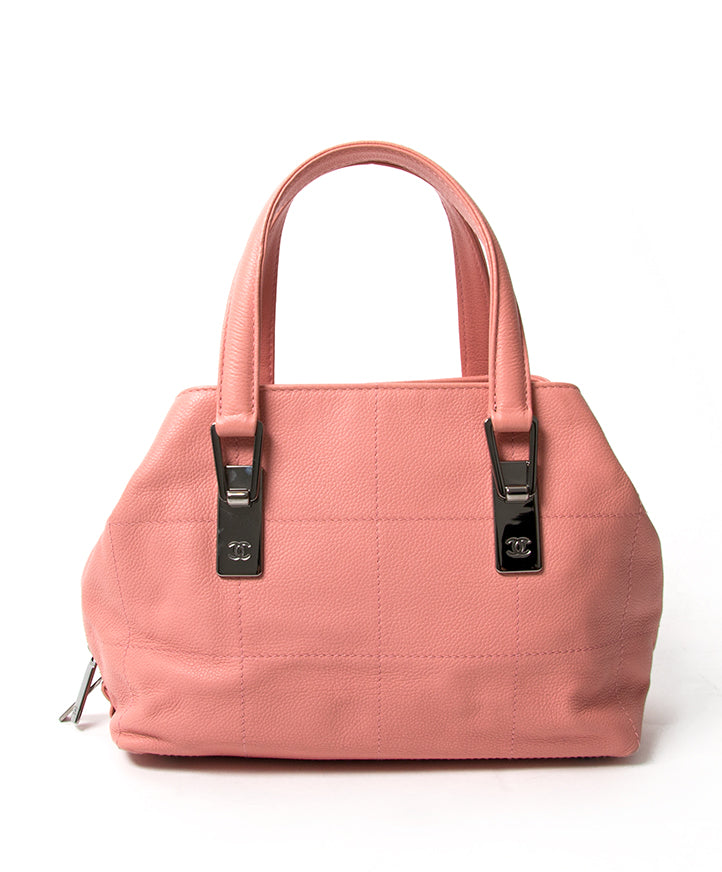 koop veilig online tweedehands Chanel schoudertas roos aan de beste prijs online webshop labellov