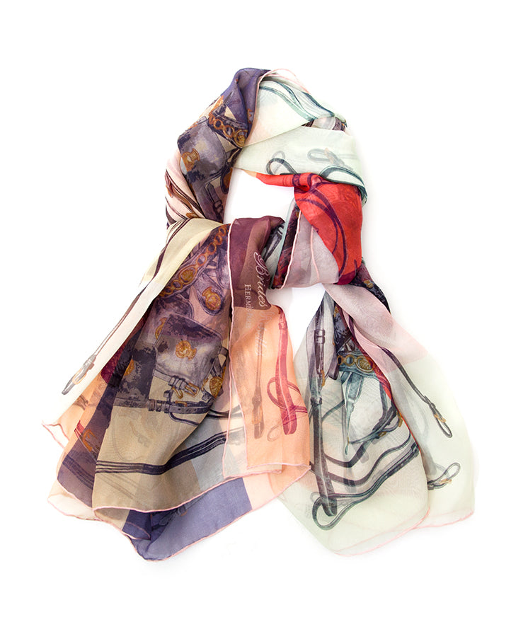 Hermès Mousseline 'Brides Rebelles' Silk Scarf sjaal authentiek tweedehands veilig online shoppen winkelen online webshop LabelLOV Antwerpen België mode stijl luxemerken luxe designer ontwerper