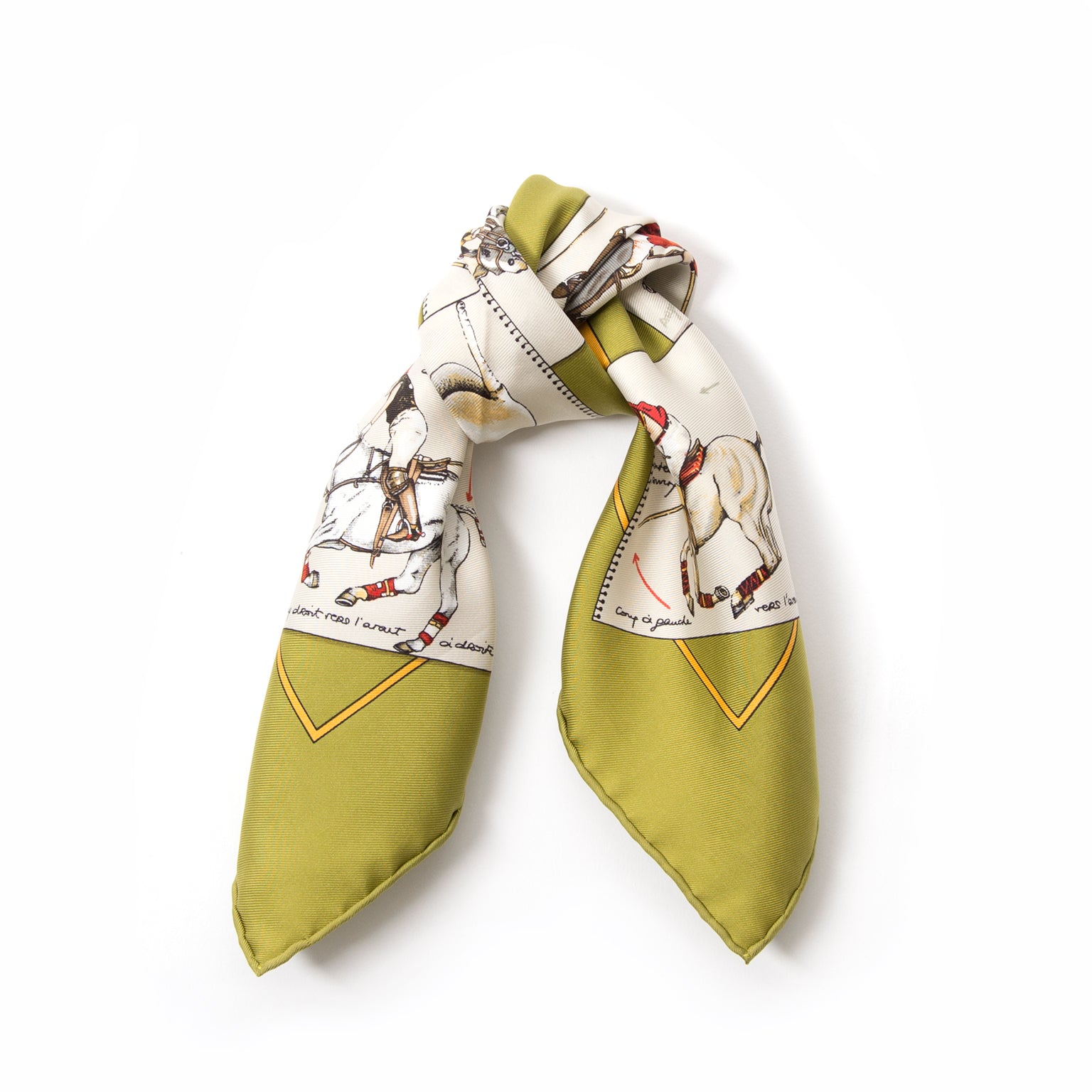 Hermes Silk Polo Scarf, Visit the webshop of Labellov for an wide variety of new and pre-loved luxury scarfs. The site offers a save and secure online shopping experience. Labellov verkoopt tweedehands Hermes sjaals met de juiste prijs.
