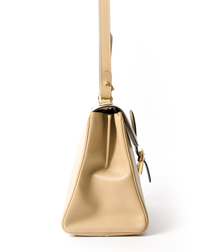 Delvaux Brillant MM Sand second hand authentic safe online shopping webshop LabelLOV Belgium Antwerp luxury brands bags high-end labels designer fashion