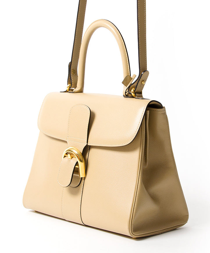 Delvaux Brillant MM Sand second hand authentic safe online shopping webshop LabelLOV Belgium Antwerp luxury brands bags high-end labels designer fashion