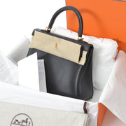 acheter en linge seconde main sac a main Brand New Hermes Kelly 25 Retourne Veau Swift Noir Black GHW comme neuf