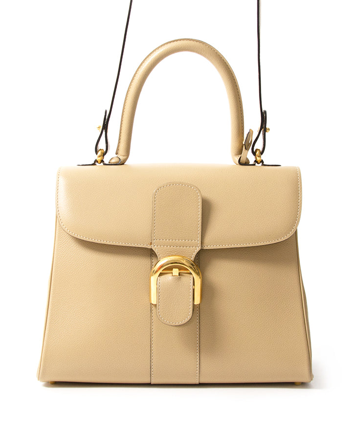 Delvaux Brillant MM Sand seconde main authentique en ligne shopping webshop Anvers Belgique LabelLOV luxe marques designer fashion style sacs
