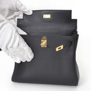 acheter en ligne seconde main Brand New Hermes Kelly 25 Retourne Veau Swift Noir Black GHW comme neuf
