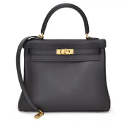 acheter en linge seconde main sac a main Brand New Hermes Kelly 25 Retourne Veau Swift Noir Black GHW comme neuf