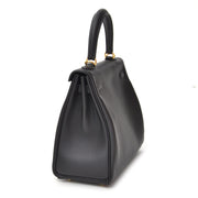 shop safe online secondhand 100% authentic acheter en ligne seconde main Brand New Hermes Kelly 25 Retourne Veau Swift Noir Black GHW worldwide shipping