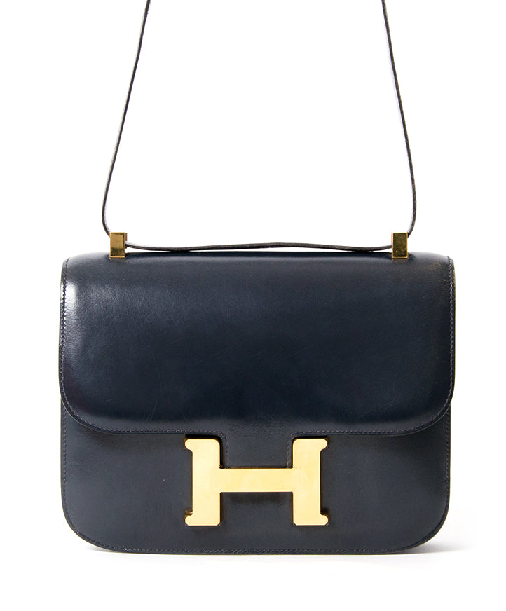 Hermès Constance Bag Navy Blue Marine acheter en ligne pour le meilleur prix 100% authentic occasion Hermes Constance site en ligne Anvers, Belgique