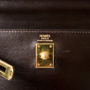 Hermès Kelly Mini Boxcalf Brown GHW With Strap buy safe online seconde hand designer vintage hermes