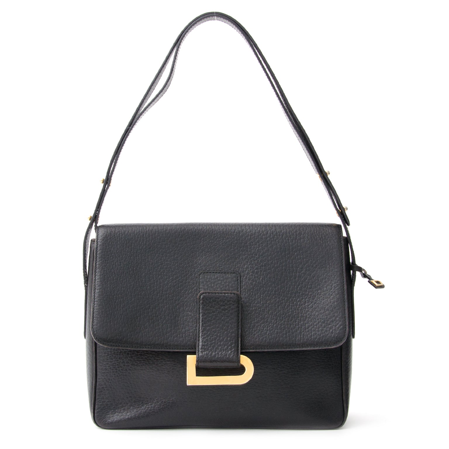 Delvaux Zwarte Poirier Schoudertas