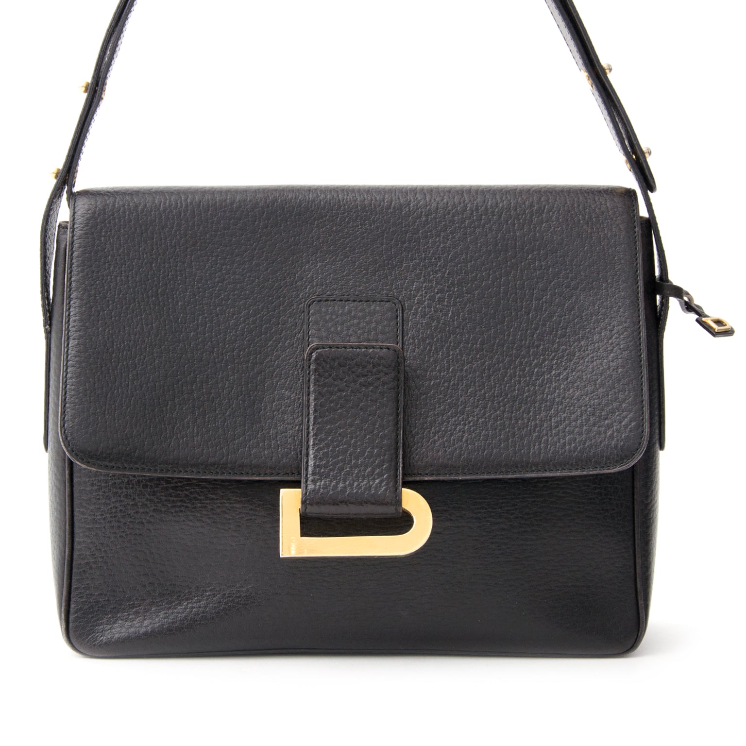 Delvaux Zwarte Poirier Schoudertas