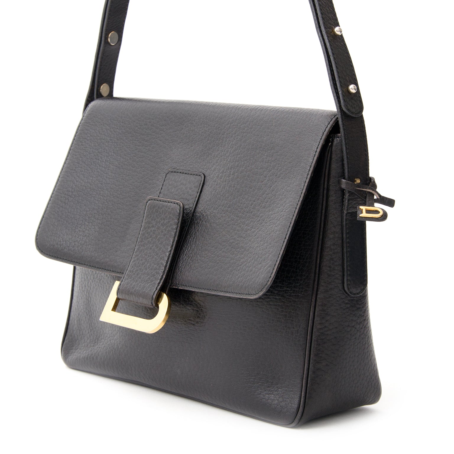 Delvaux Zwarte Poirier Schoudertas