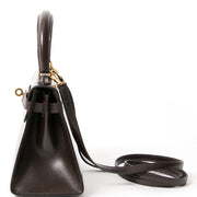 Hermès Kelly Mini Boxcalf Brown GHW With Strap koop veilig online tweedehands brand new hermes kelly aan de beste prijs net als nieuw webshop labellov