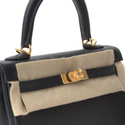 acheter en ligne seconde main Brand New Hermes Kelly 25 Retourne Veau Swift Noir Black GHW comme neuf best price secondhand