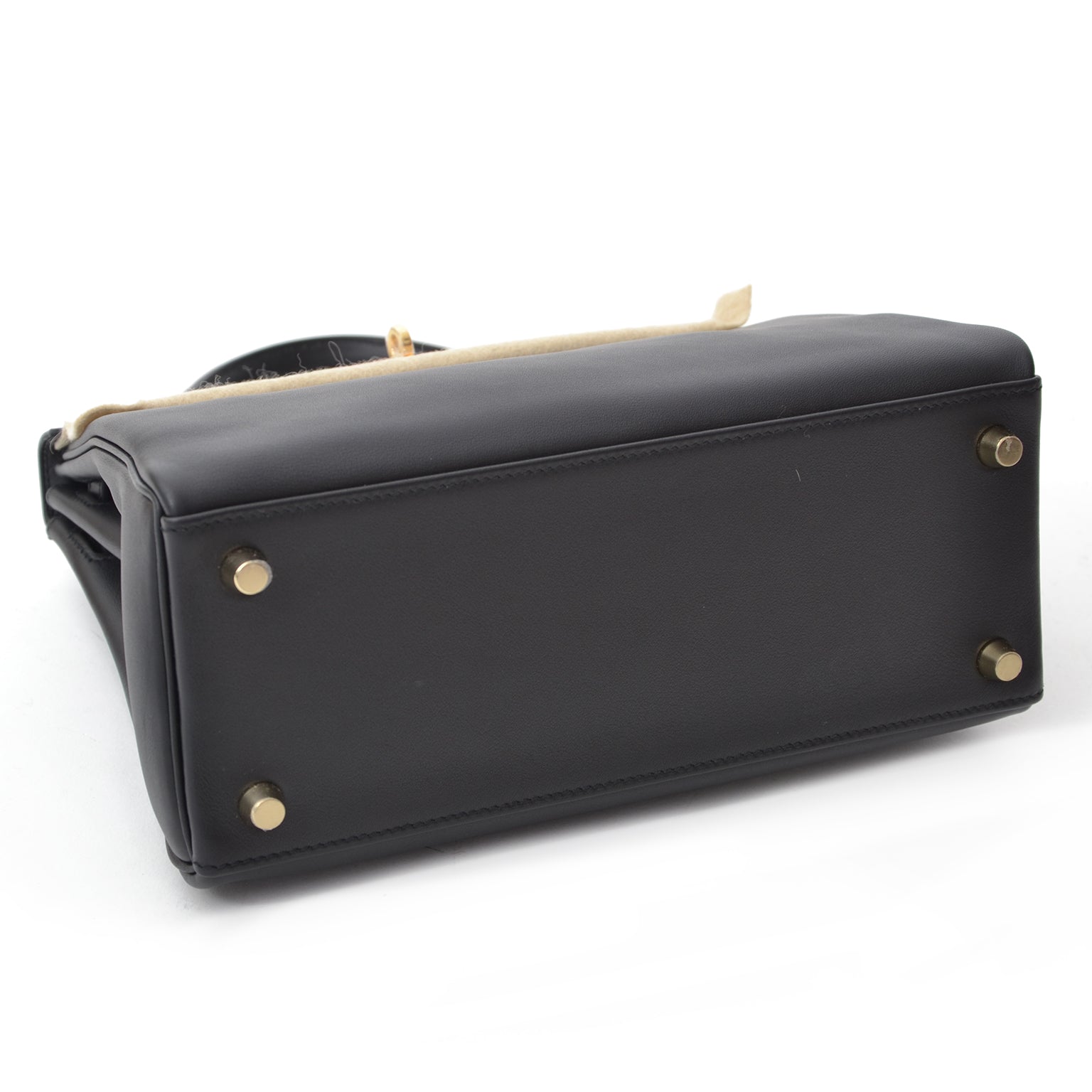 acheter en ligne seconde main Brand New Hermes Kelly 25 Retourne Veau Swift Noir Black GHW comme neuf