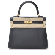 shop safe online secondhand 100% authentic acheter en ligne seconde main Brand New Hermes Kelly 25 Retourne Veau Swift Noir Black GHW worldwide shipping