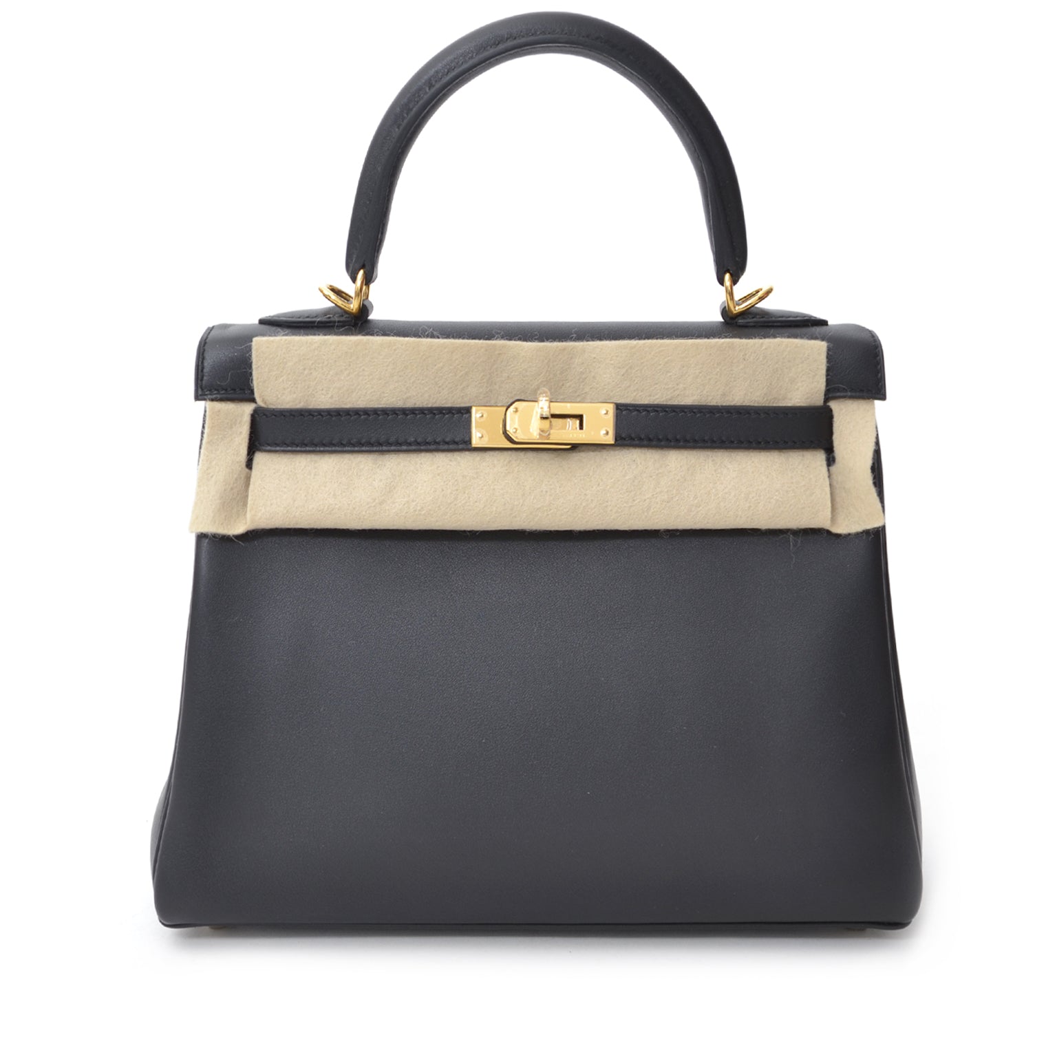 shop safe online secondhand 100% authentic acheter en ligne seconde main Brand New Hermes Kelly 25 Retourne Veau Swift Noir Black GHW worldwide shipping