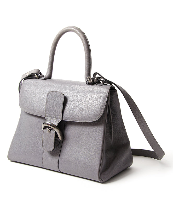Delvaux Brillant MM Grey Delvaux Brillant MM second hand authentic safe online shopping webshop LabelLOV Belgium Antwerp luxury brands bags high-end labels designer fashion