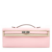 online luxury shopping for the best price Hermès Kelly Cut Pochette Rose Sakura Swift Phw