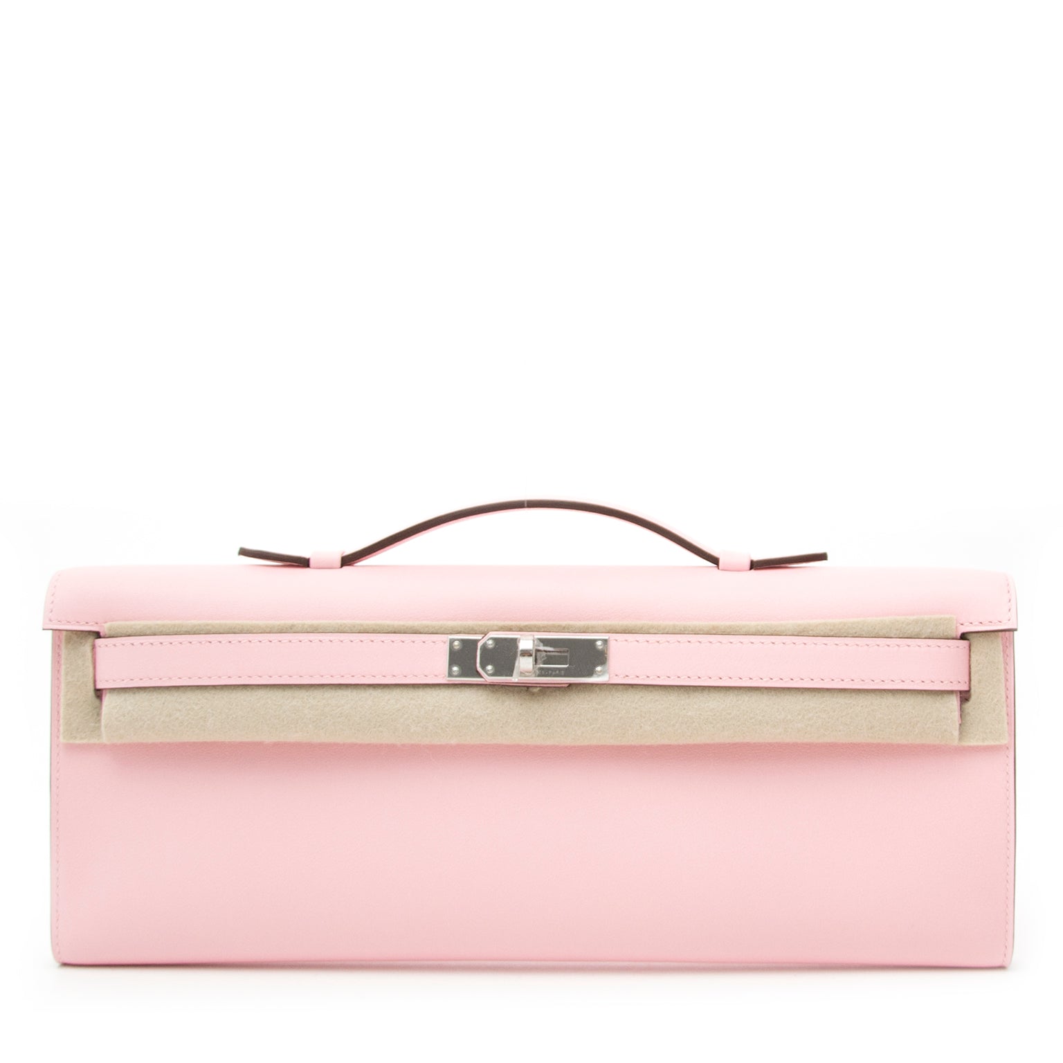 online luxury shopping for the best price Hermès Kelly Cut Pochette Rose Sakura Swift Phw