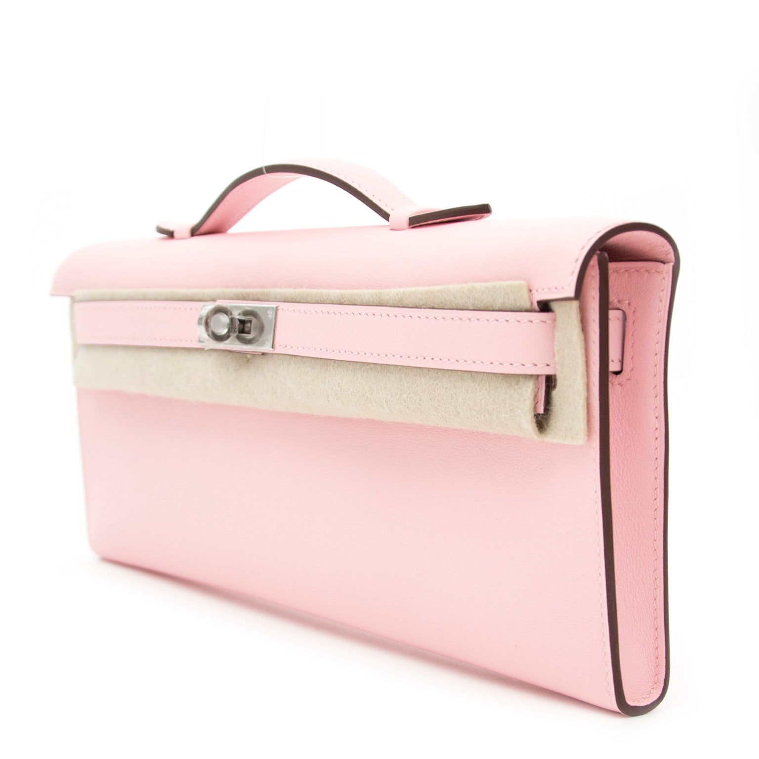 searching for the perfect luxury christmasgift ? Hermès Kelly Cut Pochette Rose Sakura Swift Phw