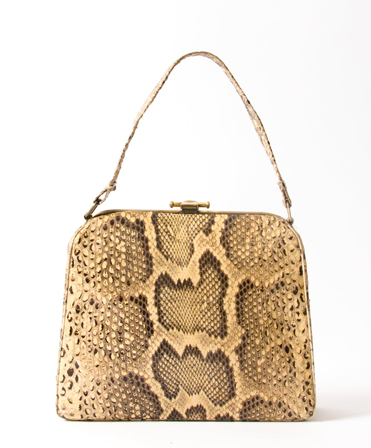 2de hands vintage avondtas in python leer aan de beste prijs online webshop labellov, belgie