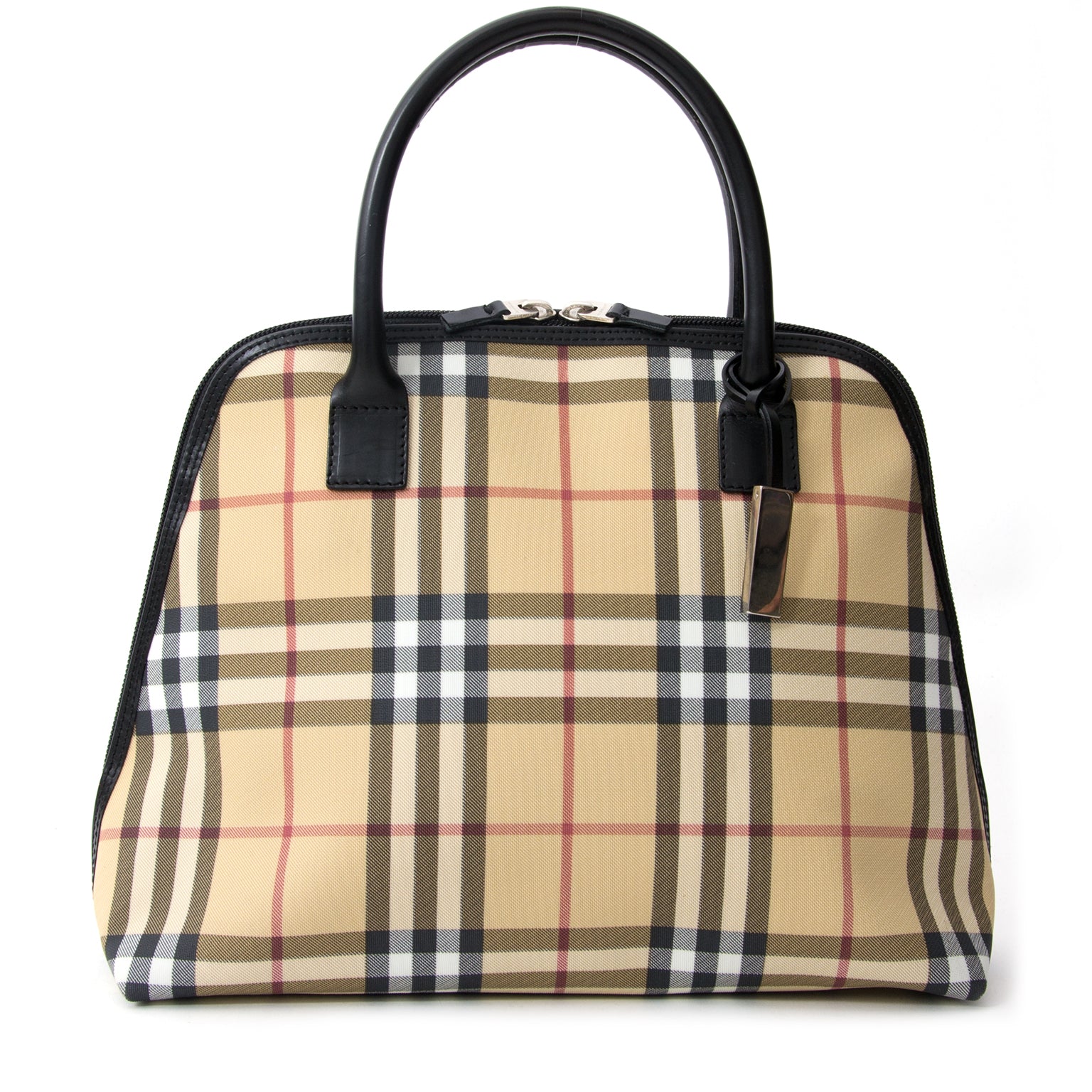 buy safe and secure second hand burberry horseferru check top handle bag at the best price webshop labellov