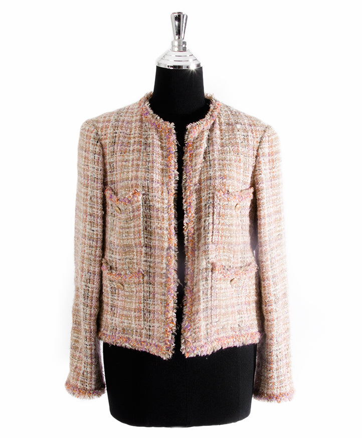 Buy safe online tweed pastel Chanel jacket 100% authentic for the best price online webshop labellov