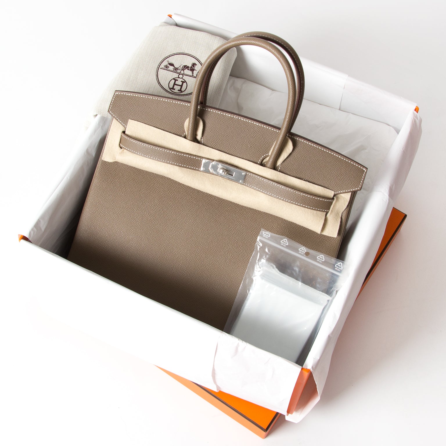 koop veilig online tweedehands Hermes Birkin 35cm Etoupe aan de beste prijs online webshop, antwerpen, België