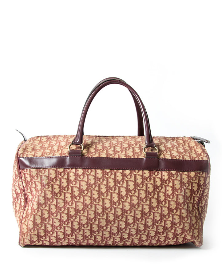 Dior Red Monogrammed Travel Bag buy safe online designer brand bag webshop LabelLOV Antwerp