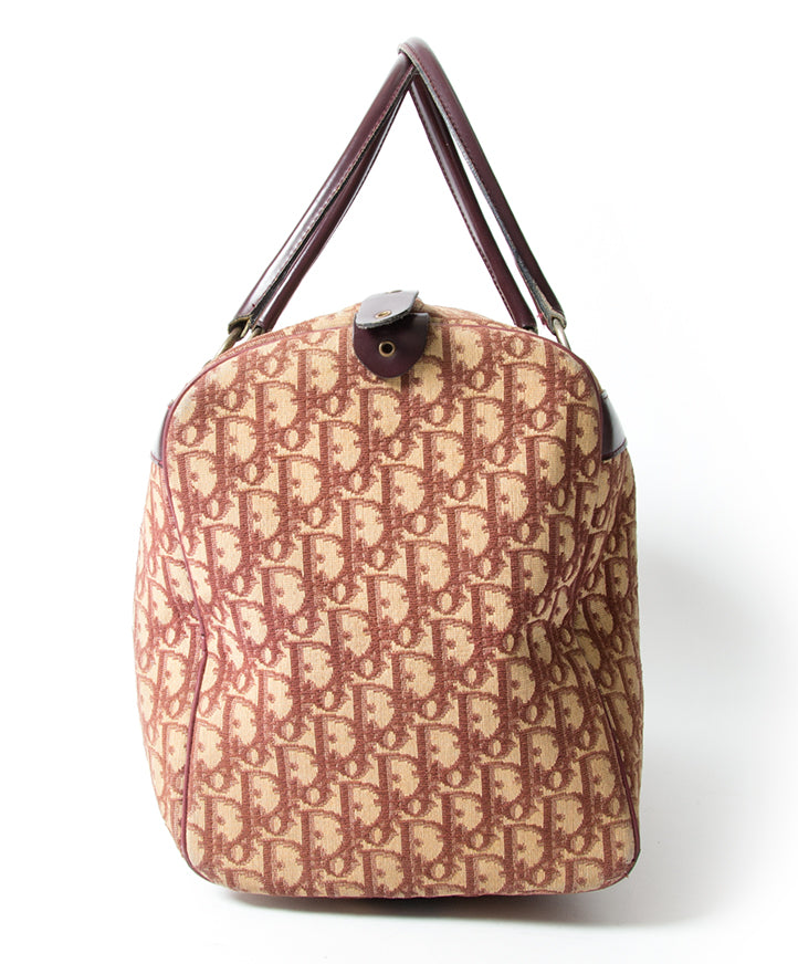 Dior Red Monogrammed Travel Bag buy safe online designer brand bag webshop LabelLOV Antwerp