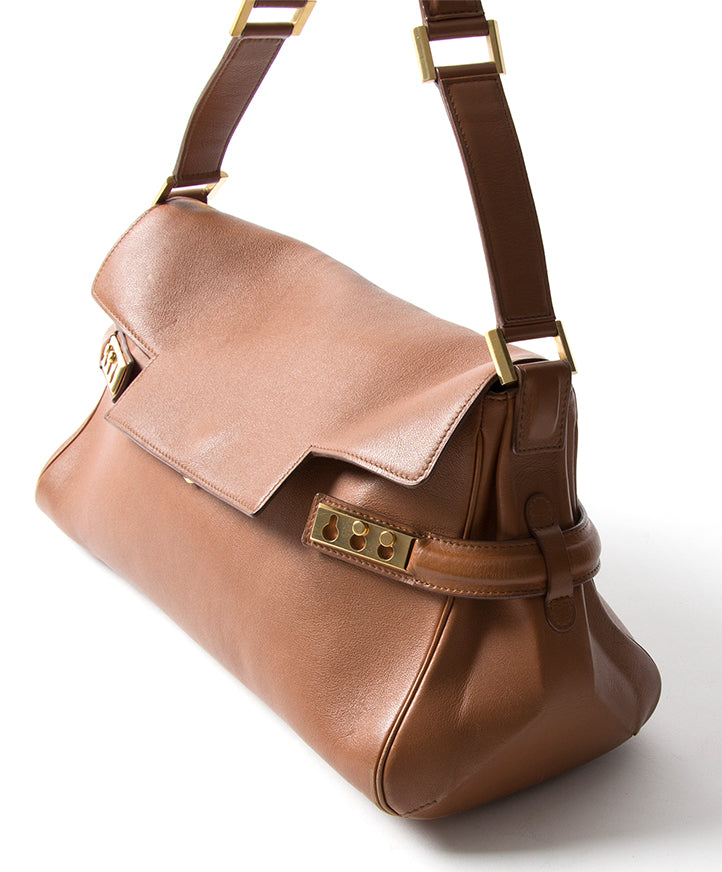 Delvaux Tempête Shoulder Bag in Cognac veilig online winkelen webshop Antwerpen België authentiek luxemerken designer