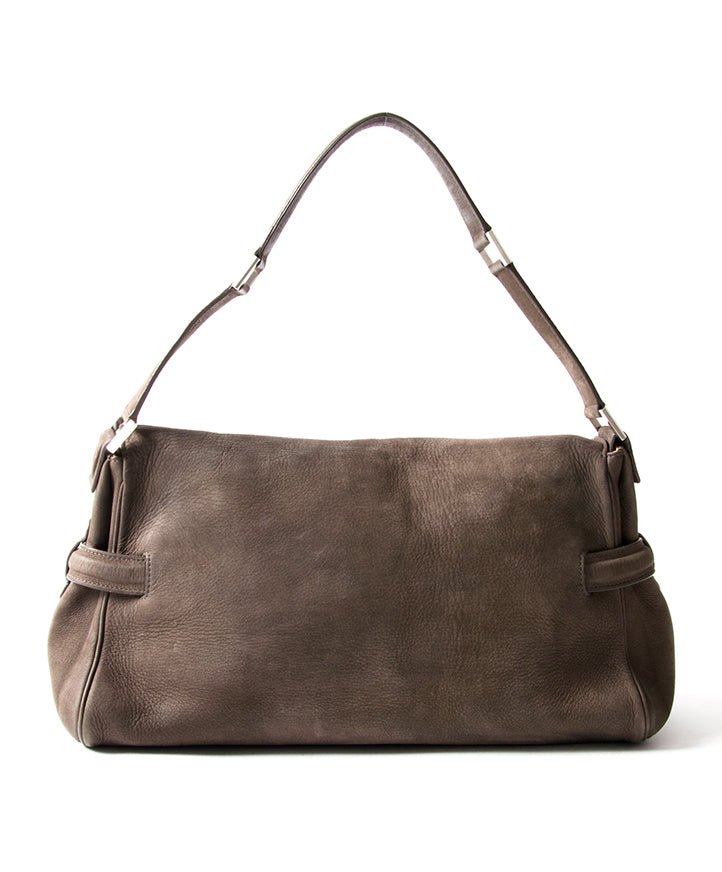 Delvaux Tempête Nubuck Shoulder Bag in Taupe safe shopping online webshop fashion designer luxe bags brands safe shopping antwerp belgium LabelLov