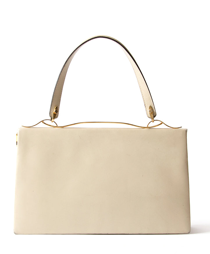Delvaux Cream Top Handle Clutch fashion safe shopping online webshop LabelLOV Antwerp Belgium designer bags luxury items authentic