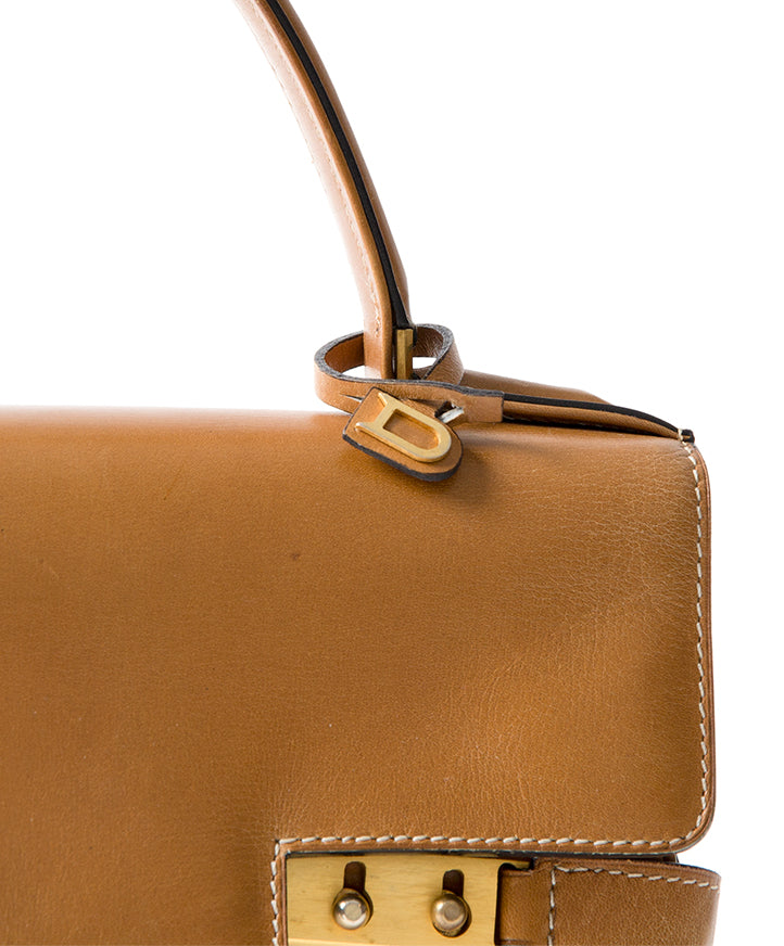 Delvaux Tempête Cognac Bag LabelLOV Antwerp Belgium webshop safe shopping online authentic luxury designers brands labels second hand