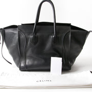 Céline Black Phantom Large Luggage Bag acheter enligne seconde main Céline noir Leather Shoulder Bag site en ligne labellov