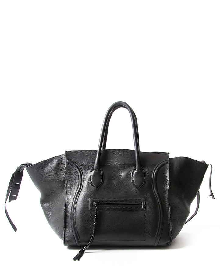 Céline Black Phantom Large Luggage Bag buy safe online second hand designer Céline shoulder bag