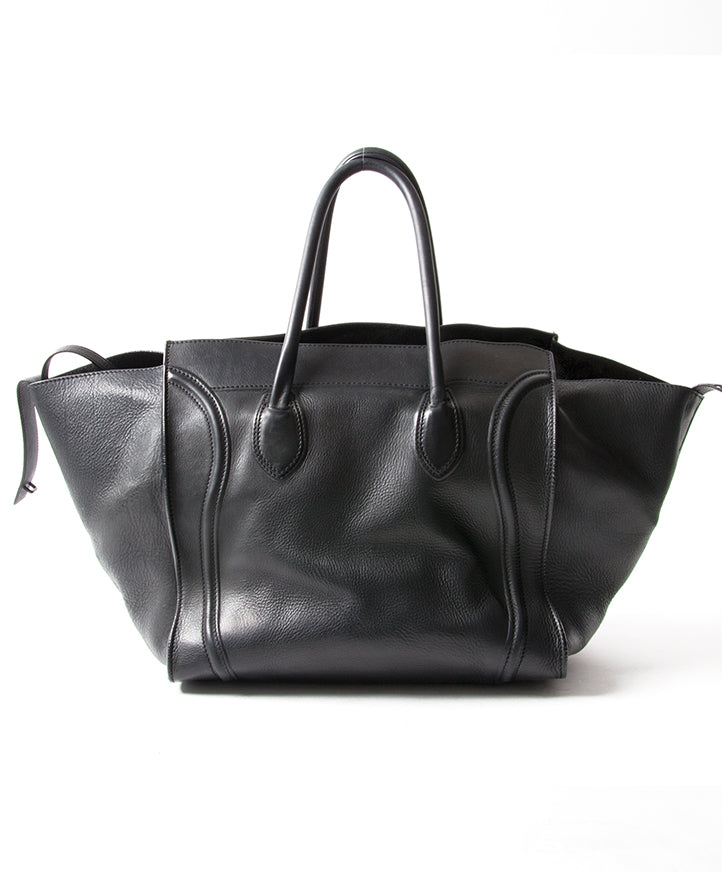 Céline Black Phantom Large Luggage Bag buy safe online second hand designer Céline shoulder bag