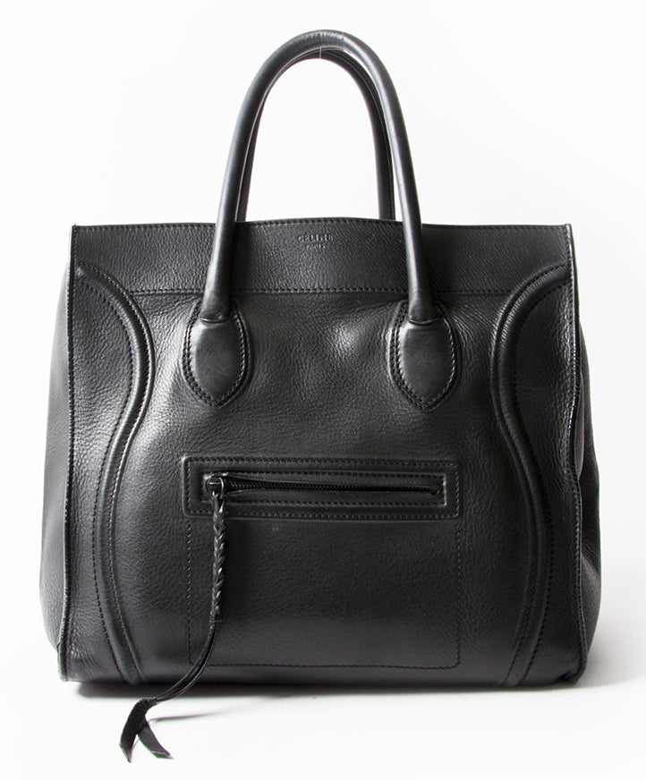 Céline Black Phantom Large Luggage Bag buy safe online second hand designer Céline shoulder bag