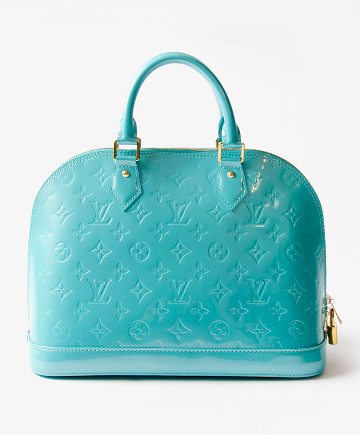 Louis Vuitton Alma Vernis Blue Lagoon PM LabelLOV Antwerp Belgium online safe shopping webshop labels brands designers luxury fashion right price authentic secondhand