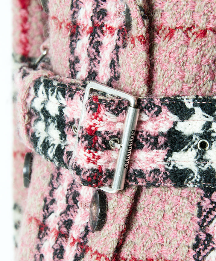 Burberry Pink Checkered Trench Coat safe online shopping webshop Antwerp Belgium LabelLOV Fashion secondhand authentic luxury brands designers