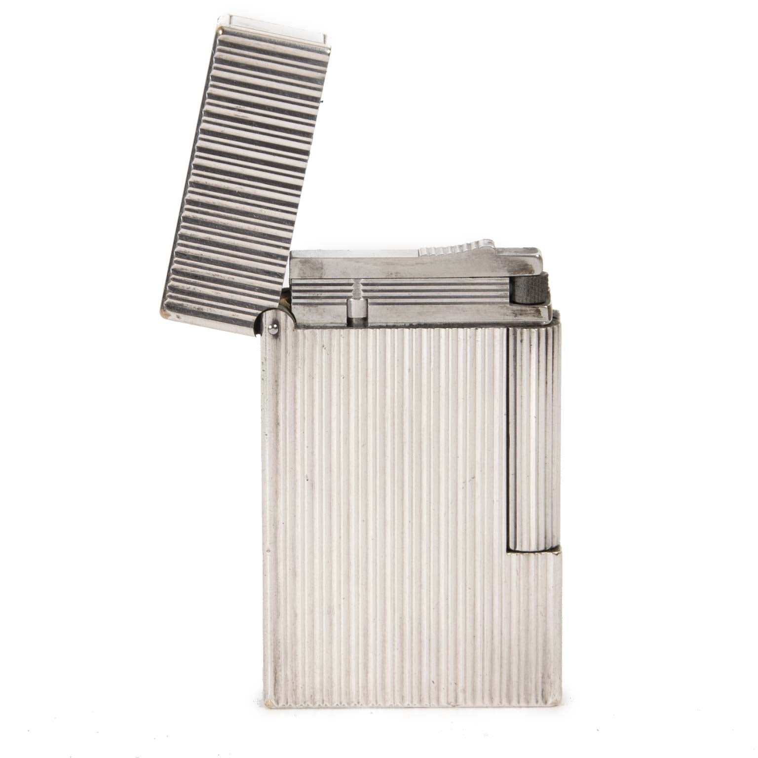 S.T. Dupont silver lighter now for sale at labellov vintage fashion webshop belgium