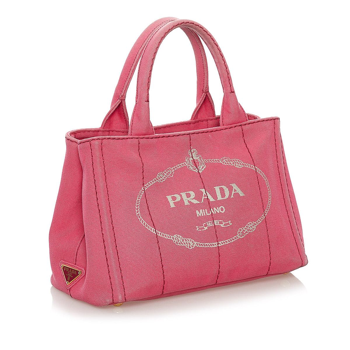 Prada Roze Canvas Kleine Canapa Tote Tas