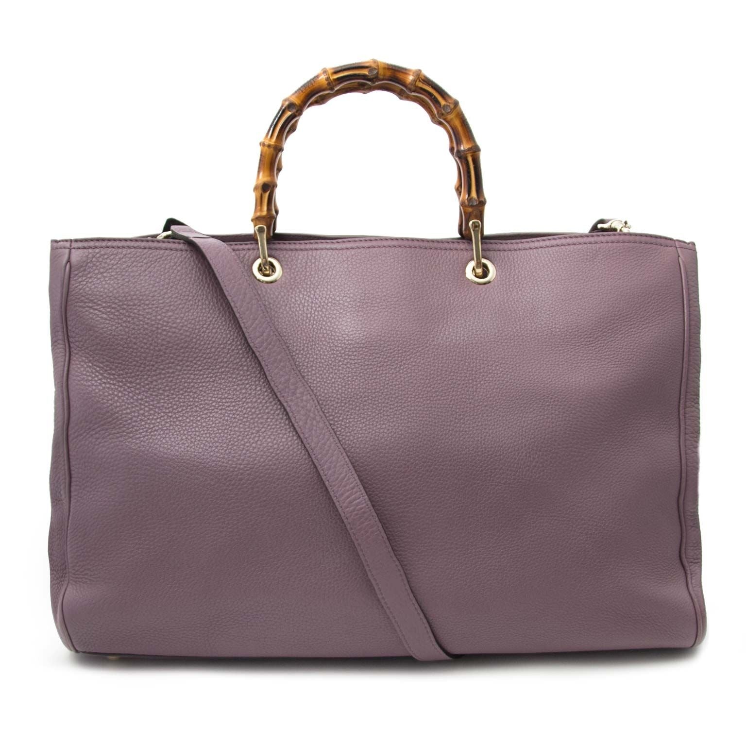 buy Gucci Bamboo Purple Large Tote Bag at labellov