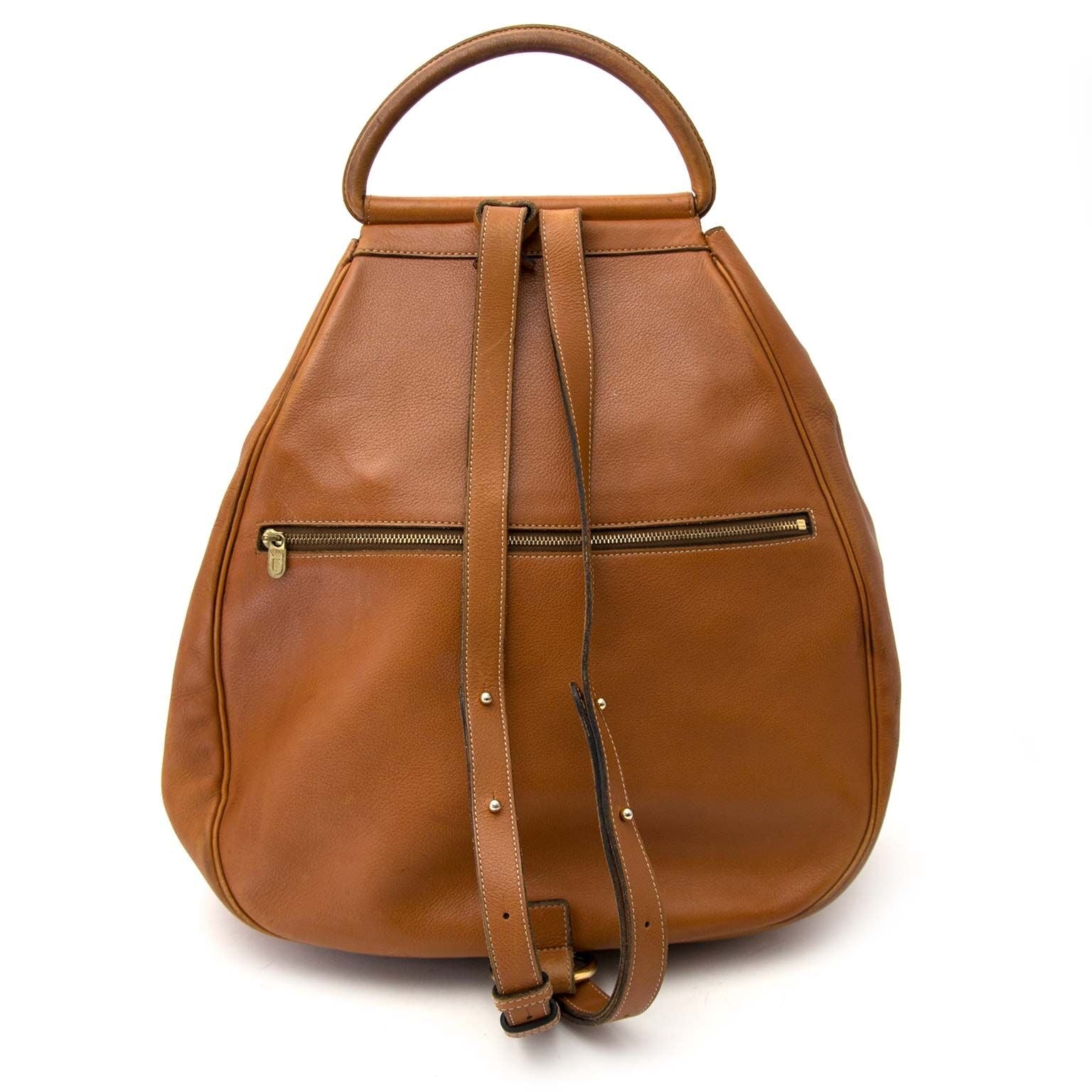 tweedehands delvaux rugzak cognac