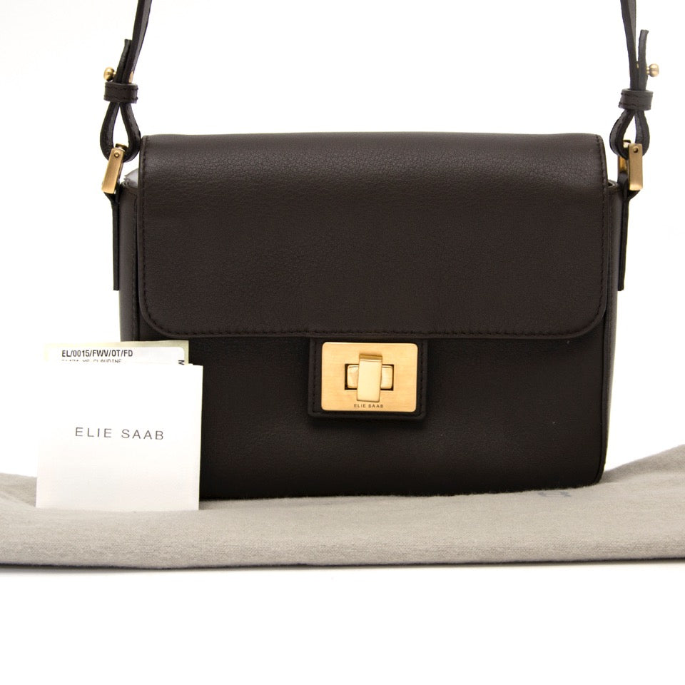 shop safe online Elie Saab Chocolate Shoulder Bag at the best price online webshop labellov.com