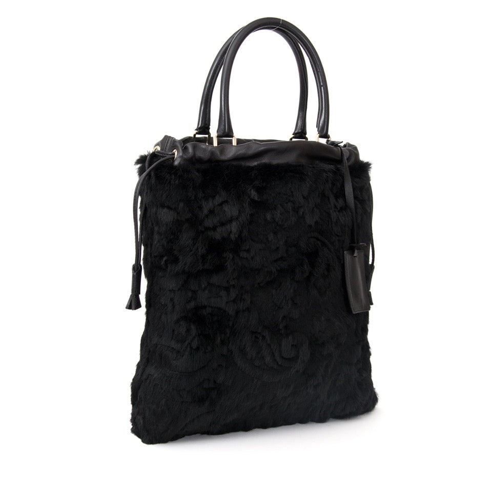 shop safe online at the best price Etro Black Rabbit Fur Tote