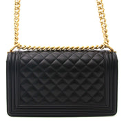 authentic noir chanel boy medium pour le meilleur prix